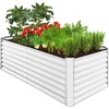 image:imageBest Choice Products 6x3x2ft Outdoor Metal Raised Garden Bed Deep Root Box Planter for Vegetables Flowers Herbs 269 Gallon Capacity 100 Non Toxic Materials  Gun MetalWhite