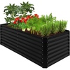 image:imageBest Choice Products 6x3x2ft Outdoor Metal Raised Garden Bed Deep Root Box Planter for Vegetables Flowers Herbs 269 Gallon Capacity 100 Non Toxic Materials  Gun MetalBlack
