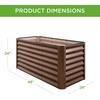 image:imageBest Choice Products 6x3x2ft Outdoor Metal Raised Garden Bed Deep Root Box Planter for Vegetables Flowers Herbs 269 Gallon Capacity 100 Non Toxic Materials  Gun MetalDark Brown Wood Grain