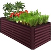 image:imageBest Choice Products 6x3x2ft Outdoor Metal Raised Garden Bed Deep Root Box Planter for Vegetables Flowers Herbs 269 Gallon Capacity 100 Non Toxic Materials  Gun MetalBurgundy