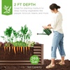 image:imageBest Choice Products 6x3x2ft Outdoor Metal Raised Garden Bed Deep Root Box Planter for Vegetables Flowers Herbs 269 Gallon Capacity 100 Non Toxic Materials  Gun MetalDark Brown Wood Grain