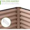 image:imageBest Choice Products 6x3x2ft Outdoor Metal Raised Garden Bed Deep Root Box Planter for Vegetables Flowers Herbs 269 Gallon Capacity 100 Non Toxic Materials  Gun MetalDark Brown Wood Grain