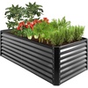 image:imageBest Choice Products 6x3x2ft Outdoor Metal Raised Garden Bed Deep Root Box Planter for Vegetables Flowers Herbs 269 Gallon Capacity 100 Non Toxic Materials  Gun MetalGray