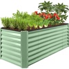 image:imageBest Choice Products 6x3x2ft Outdoor Metal Raised Garden Bed Deep Root Box Planter for Vegetables Flowers Herbs 269 Gallon Capacity 100 Non Toxic Materials  Gun MetalSage Green