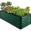 image:imageBest Choice Products 6x3x2ft Outdoor Metal Raised Garden Bed Deep Root Box Planter for Vegetables Flowers Herbs 269 Gallon Capacity 100 Non Toxic Materials  Gun MetalDark Green