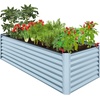 image:imageBest Choice Products 6x3x2ft Outdoor Metal Raised Garden Bed Deep Root Box Planter for Vegetables Flowers Herbs 269 Gallon Capacity 100 Non Toxic Materials  Gun MetalMist Blue