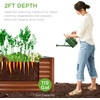 image:imageBest Choice Products 6x3x2ft Outdoor Metal Raised Garden Bed Deep Root Box Planter for Vegetables Flowers Herbs 269 Gallon Capacity 100 Non Toxic Materials  Gun MetalWood Grain