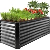 image:imageBest Choice Products 6x3x2ft Outdoor Metal Raised Garden Bed Deep Root Box Planter for Vegetables Flowers Herbs 269 Gallon Capacity 100 Non Toxic Materials  Gun MetalGray