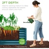 image:imageBest Choice Products 6x3x2ft Outdoor Metal Raised Garden Bed Deep Root Box Planter for Vegetables Flowers Herbs 269 Gallon Capacity 100 Non Toxic Materials  Gun MetalPeacock Blue