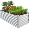 image:imageBest Choice Products 6x3x2ft Outdoor Metal Raised Garden Bed Deep Root Box Planter for Vegetables Flowers Herbs 269 Gallon Capacity 100 Non Toxic Materials  Gun MetalGalvanized