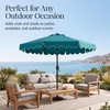 image:imageBest Choice Products 9ft Patio Market Umbrella with Scallop Trim UVFadeResistant 210g Canopy Crank amp Tilt Wind Vent HeavyDuty Frame  TanCerulean