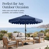image:imageBest Choice Products 9ft Patio Market Umbrella with Scallop Trim UVFadeResistant 210g Canopy Crank amp Tilt Wind Vent HeavyDuty Frame  TanNavy Blue