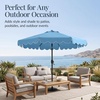 image:imageBest Choice Products 9ft Patio Market Umbrella with Scallop Trim UVFadeResistant 210g Canopy Crank amp Tilt Wind Vent HeavyDuty Frame  TanSky Blue