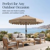 image:imageBest Choice Products 9ft Patio Market Umbrella with Scallop Trim UVFadeResistant 210g Canopy Crank amp Tilt Wind Vent HeavyDuty Frame  TanTan