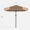 image:imageBest Choice Products 9ft Patio Market Umbrella with Scallop Trim UVFadeResistant 210g Canopy Crank amp Tilt Wind Vent HeavyDuty Frame  TanTan