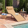 image:imageBest Choice Products Extra Wide Patio Chaise Lounge Chair Portable Outdoor Folding Recliner for Lawn w 8 Positions Handles 440lb Capacity  PeacockBeige
