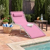 image:imageBest Choice Products Extra Wide Patio Chaise Lounge Chair Portable Outdoor Folding Recliner for Lawn w 8 Positions Handles 440lb Capacity  PeacockCarnationWhite