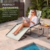 image:imageBest Choice Products Extra Wide Patio Chaise Lounge Chair Portable Outdoor Folding Recliner for Lawn w 8 Positions Handles 440lb Capacity  PeacockIvory
