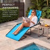 image:imageBest Choice Products Extra Wide Patio Chaise Lounge Chair Portable Outdoor Folding Recliner for Lawn w 8 Positions Handles 440lb Capacity  PeacockLight Blue