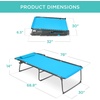 image:imageBest Choice Products Extra Wide Patio Chaise Lounge Chair Portable Outdoor Folding Recliner for Lawn w 8 Positions Handles 440lb Capacity  PeacockLight Blue