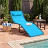 image:imageBest Choice Products Extra Wide Patio Chaise Lounge Chair Portable Outdoor Folding Recliner for Lawn w 8 Positions Handles 440lb Capacity  PeacockLight Blue