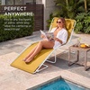 image:imageBest Choice Products Extra Wide Patio Chaise Lounge Chair Portable Outdoor Folding Recliner for Lawn w 8 Positions Handles 440lb Capacity  PeacockMarigoldWhite