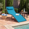 image:imageBest Choice Products Extra Wide Patio Chaise Lounge Chair Portable Outdoor Folding Recliner for Lawn w 8 Positions Handles 440lb Capacity  PeacockPeacock