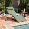 image:imageBest Choice Products Extra Wide Patio Chaise Lounge Chair Portable Outdoor Folding Recliner for Lawn w 8 Positions Handles 440lb Capacity  PeacockSage Green