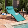 image:imageBest Choice Products Extra Wide Patio Chaise Lounge Chair Portable Outdoor Folding Recliner for Lawn w 8 Positions Handles 440lb Capacity  PeacockTeal