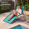 image:imageBest Choice Products Extra Wide Patio Chaise Lounge Chair Portable Outdoor Folding Recliner for Lawn w 8 Positions Handles 440lb Capacity  PeacockTeal