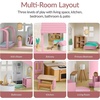 image:imageBest Choice Products Modern Wooden Dollhouse for Kids 3Story Doll House with 40 Furniture Accessories Interactive Dollhouse Set with Dolls MultiRoom Design for Girls amp Boys  SagePink