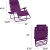 image:imageBest Choice Products Oversized Zero Gravity Chair Folding Outdoor Patio Lounge Recliner wCup Holder Accessory Tray Pillow  Dusty BlueAmethyst