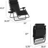 image:imageBest Choice Products Oversized Zero Gravity Chair Folding Outdoor Patio Lounge Recliner wCup Holder Accessory Tray Pillow  Dusty BlueBlack