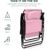 image:imageBest Choice Products Oversized Zero Gravity Chair Folding Outdoor Patio Lounge Recliner wCup Holder Accessory Tray Pillow  Dusty BlueBubblegum Pink