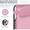 image:imageBest Choice Products Oversized Zero Gravity Chair Folding Outdoor Patio Lounge Recliner wCup Holder Accessory Tray Pillow  Dusty BlueBubblegum Pink