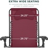image:imageBest Choice Products Oversized Zero Gravity Chair Folding Outdoor Patio Lounge Recliner wCup Holder Accessory Tray Pillow  Dusty BlueBurgundy