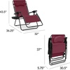 image:imageBest Choice Products Oversized Zero Gravity Chair Folding Outdoor Patio Lounge Recliner wCup Holder Accessory Tray Pillow  Dusty BlueBurgundy