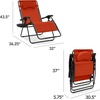 image:imageBest Choice Products Oversized Zero Gravity Chair Folding Outdoor Patio Lounge Recliner wCup Holder Accessory Tray Pillow  Dusty BlueBurnt Orange