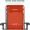 image:imageBest Choice Products Oversized Zero Gravity Chair Folding Outdoor Patio Lounge Recliner wCup Holder Accessory Tray Pillow  Dusty BlueBurnt Orange