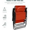 image:imageBest Choice Products Oversized Zero Gravity Chair Folding Outdoor Patio Lounge Recliner wCup Holder Accessory Tray Pillow  Dusty BlueBurnt Orange