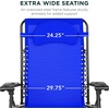 image:imageBest Choice Products Oversized Zero Gravity Chair Folding Outdoor Patio Lounge Recliner wCup Holder Accessory Tray Pillow  Dusty BlueCobalt Blue