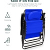 image:imageBest Choice Products Oversized Zero Gravity Chair Folding Outdoor Patio Lounge Recliner wCup Holder Accessory Tray Pillow  Dusty BlueCobalt Blue