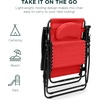 image:imageBest Choice Products Oversized Zero Gravity Chair Folding Outdoor Patio Lounge Recliner wCup Holder Accessory Tray Pillow  Dusty BlueCrimson Red