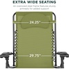 image:imageBest Choice Products Oversized Zero Gravity Chair Folding Outdoor Patio Lounge Recliner wCup Holder Accessory Tray Pillow  Dusty BlueDusty Green