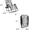 image:imageBest Choice Products Oversized Zero Gravity Chair Folding Outdoor Patio Lounge Recliner wCup Holder Accessory Tray Pillow  Dusty BlueGray Stripes