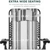 image:imageBest Choice Products Oversized Zero Gravity Chair Folding Outdoor Patio Lounge Recliner wCup Holder Accessory Tray Pillow  Dusty BlueGray Stripes