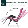 image:imageBest Choice Products Oversized Zero Gravity Chair Folding Outdoor Patio Lounge Recliner wCup Holder Accessory Tray Pillow  Dusty BlueHot PinkBlack