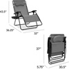 image:imageBest Choice Products Oversized Zero Gravity Chair Folding Outdoor Patio Lounge Recliner wCup Holder Accessory Tray Pillow  Dusty BlueIce Gray
