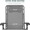 image:imageBest Choice Products Oversized Zero Gravity Chair Folding Outdoor Patio Lounge Recliner wCup Holder Accessory Tray Pillow  Dusty BlueIce Gray