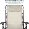 image:imageBest Choice Products Oversized Zero Gravity Chair Folding Outdoor Patio Lounge Recliner wCup Holder Accessory Tray Pillow  Dusty BlueIvory